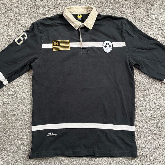 🔴Wu-Tang Shirt Size Large Ghostface Killah Polo Longsleeves Rare Mask Ironman - Picture 3 of 16